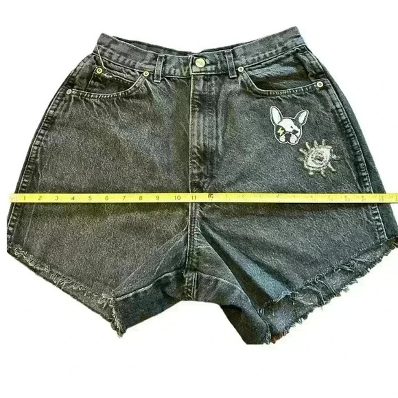 VTG 80s Chic Black Denim Cutoff Shorts 27” Waist Relaxed Western Grunge - Picture 6 of 7